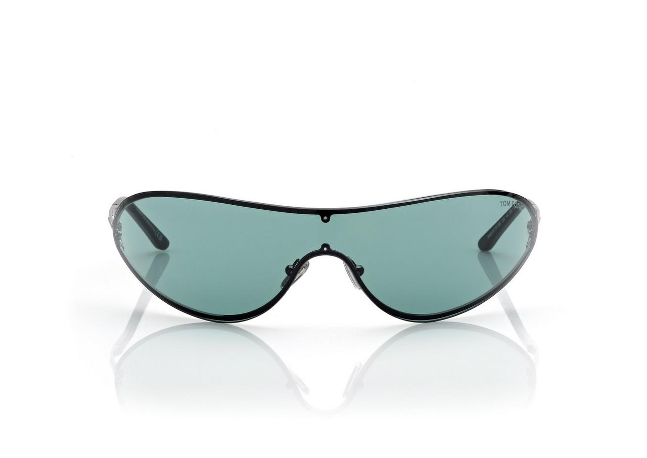 TOM FORD OM SHINY DARK RUTHENIUM / GREEN BRADY  SUNGLASSES