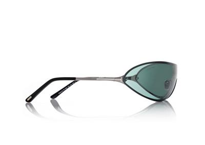 TOM FORD OM SHINY DARK RUTHENIUM / GREEN BRADY  SUNGLASSES
