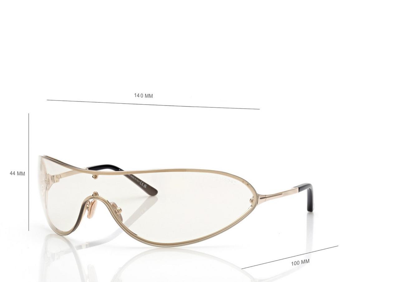 TOM FORD OM GOLD / SMOKE MIRROR BRADY  SUNGLASSES