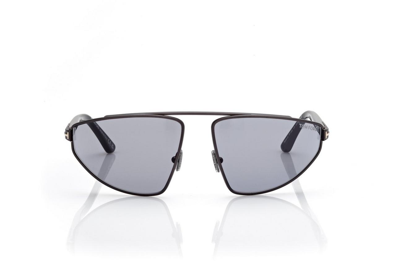 TOM FORD OM MATTE DARK RUTHENIUM / SMOKE PARKER SUNGLASSES