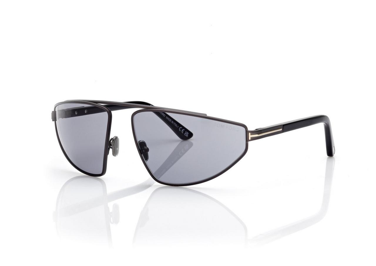 TOM FORD OM MATTE DARK RUTHENIUM / SMOKE PARKER SUNGLASSES