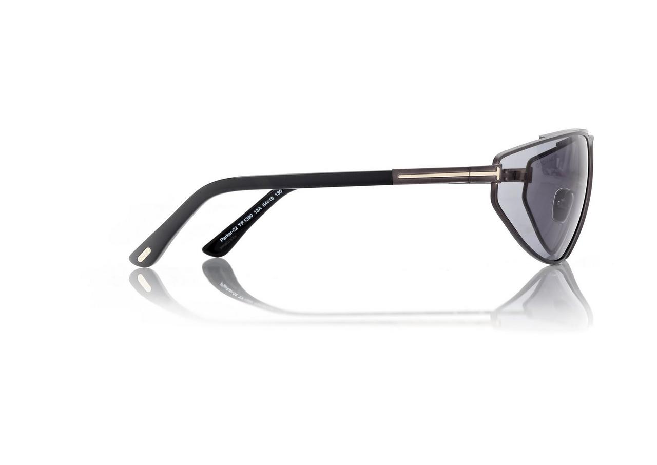 TOM FORD OM MATTE DARK RUTHENIUM / SMOKE PARKER SUNGLASSES
