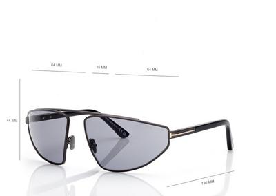 TOM FORD OM MATTE DARK RUTHENIUM / SMOKE PARKER SUNGLASSES