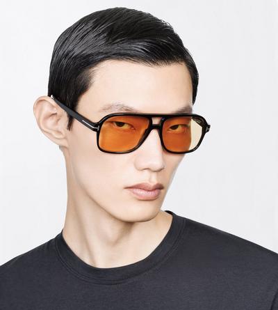 TOM FORD  SHINY BLACK / BROWN MADISON-02 SUNGLASSES