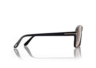 TOM FORD  SHINY BLACK / BROWN MADISON-02 SUNGLASSES