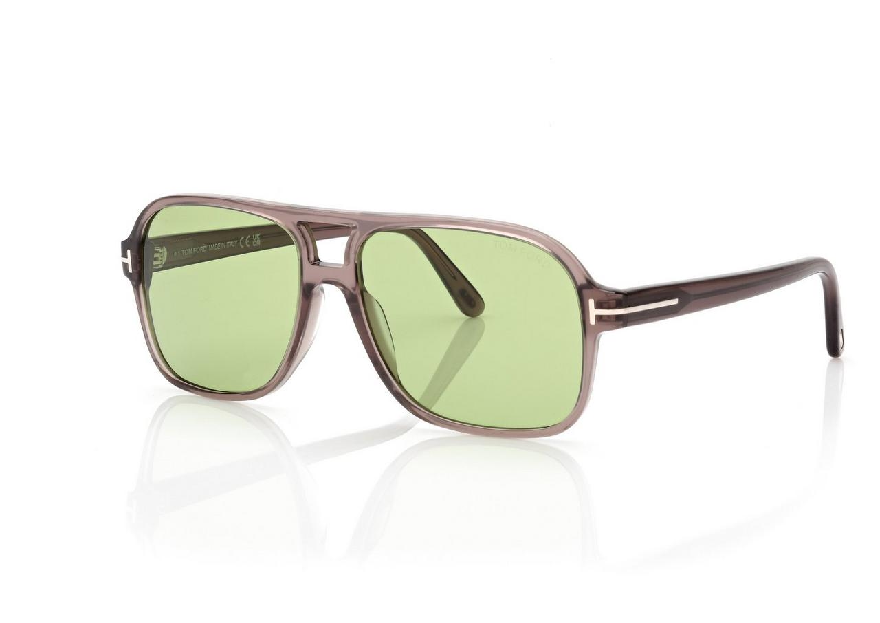 TOM FORD  DARK BROWN/ GREEN MADISON-02 SUNGLASSES