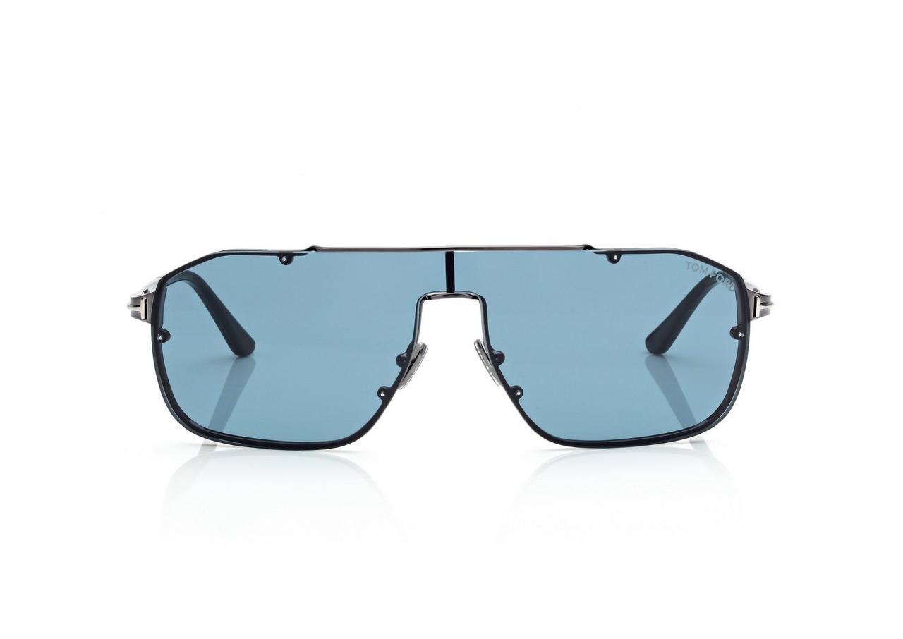 TOM FORD  GUNMETAL/BLUE ROCK-02 SUNGLASSES