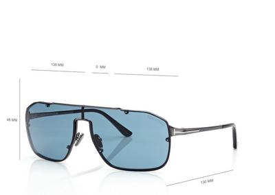 TOM FORD  GUNMETAL/BLUE ROCK-02 SUNGLASSES