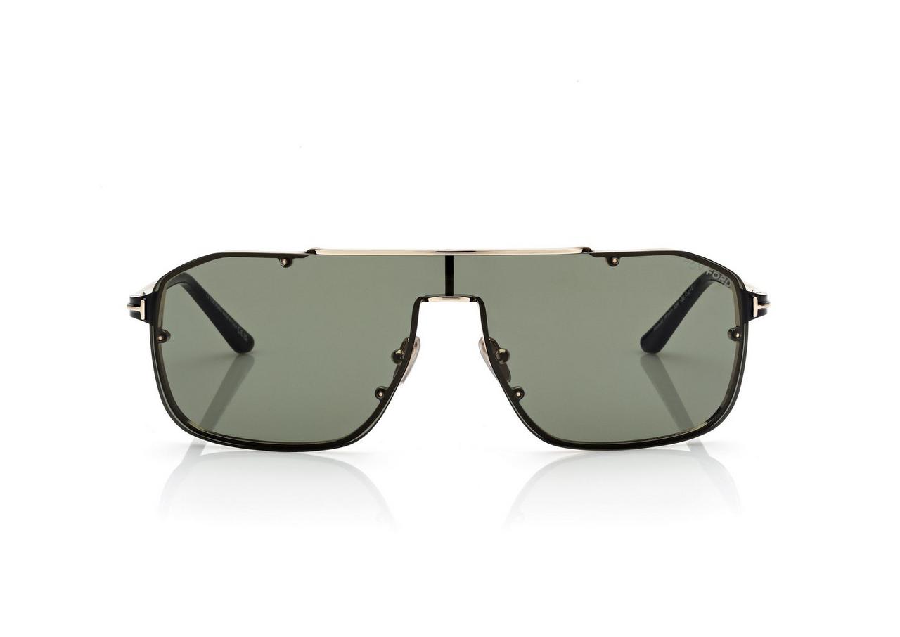 TOM FORD  GOLD/GREEN ROCK-02 SUNGLASSES