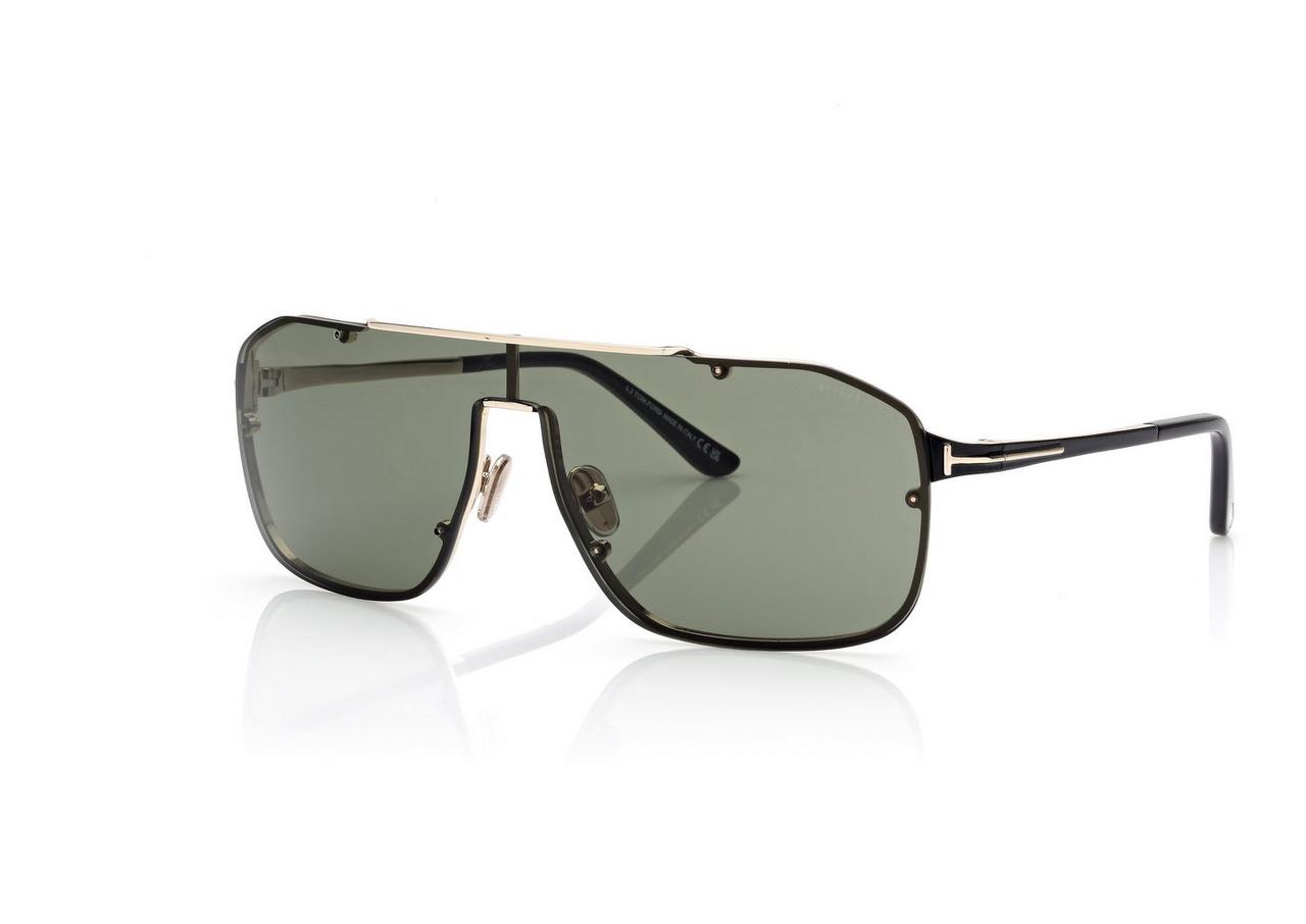 TOM FORD  GOLD/GREEN ROCK-02 SUNGLASSES