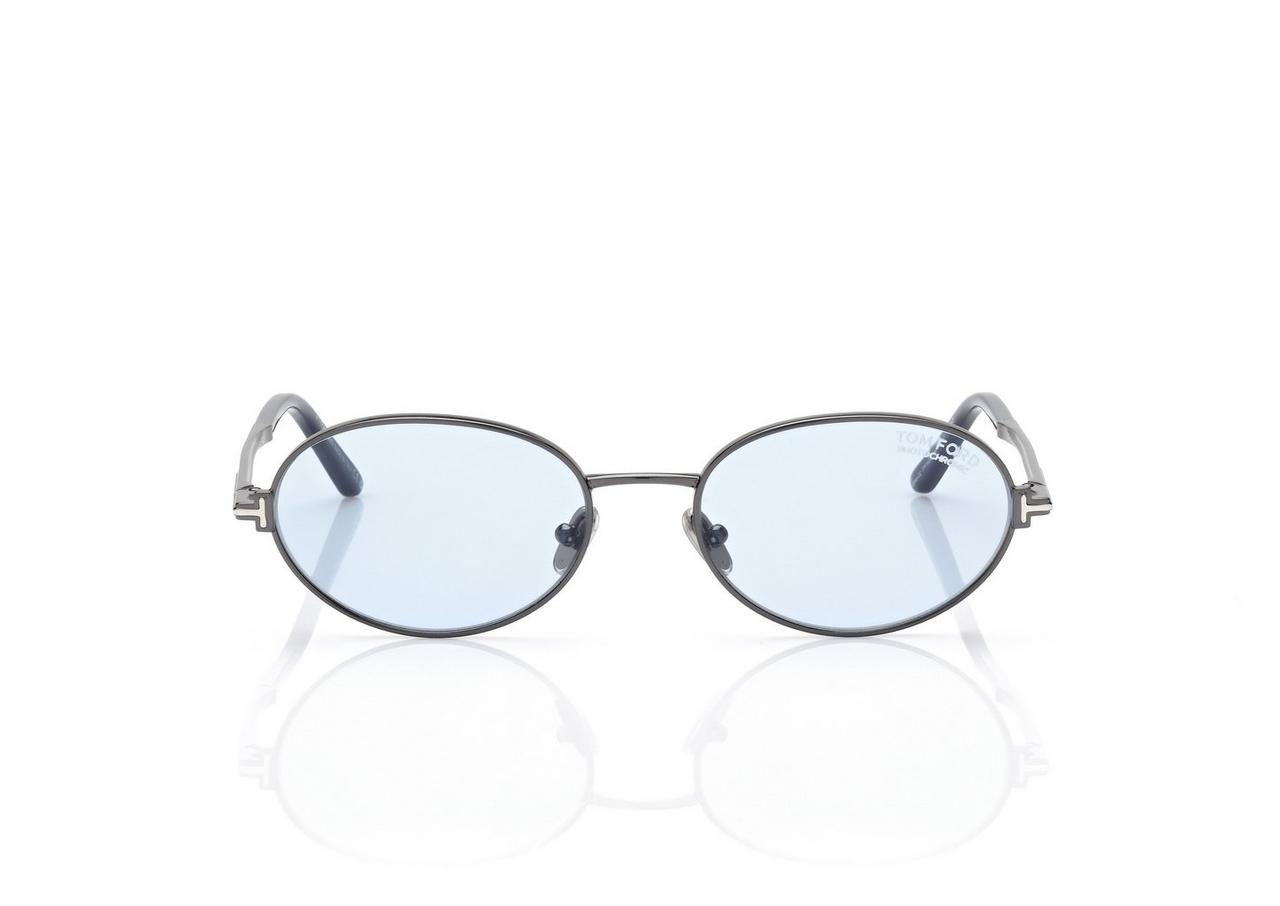 TOM FORD  GUNMETAL/BLUE GINA-02 SUNGLASSES