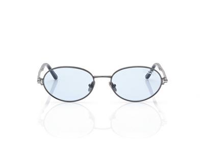 TOM FORD  GUNMETAL/BLUE GINA-02 SUNGLASSES