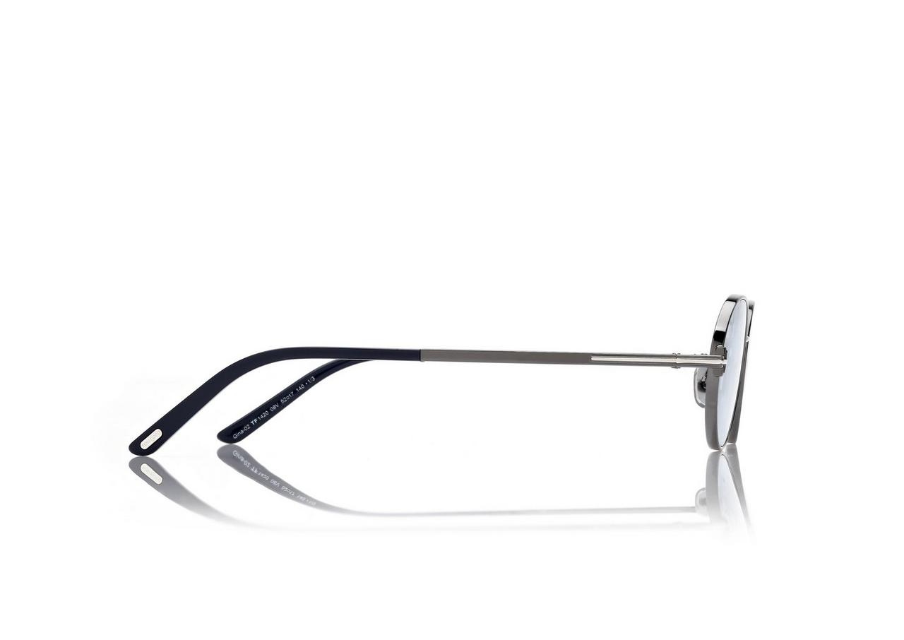 TOM FORD  GUNMETAL/BLUE GINA-02 SUNGLASSES