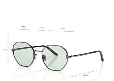 TOM FORD  SHINY GUNMETAL  / GREEN FRANCESCA-02 SUNGLASSES