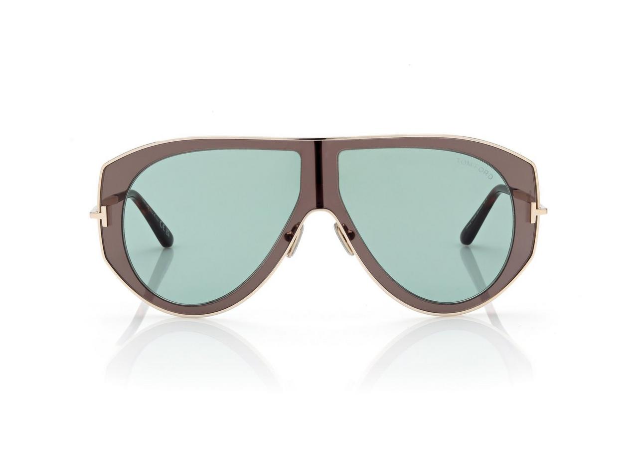 TOM FORD  GREY / OTHER / GREEN CADE-02 SUNGLASSES