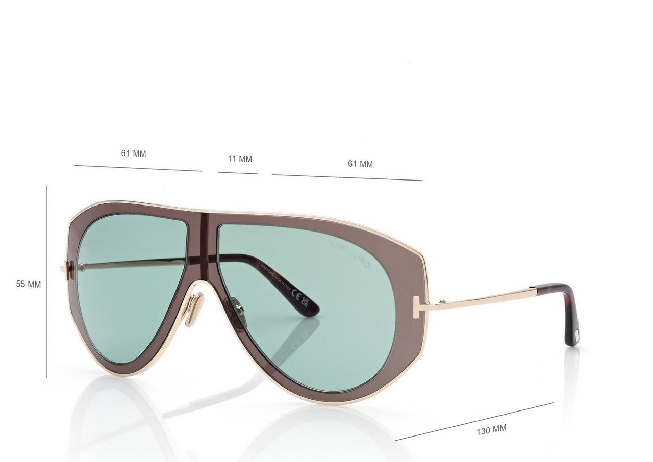 TOM FORD  GREY / OTHER / GREEN CADE-02 SUNGLASSES