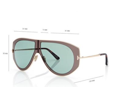 TOM FORD  GREY / OTHER / GREEN CADE-02 SUNGLASSES
