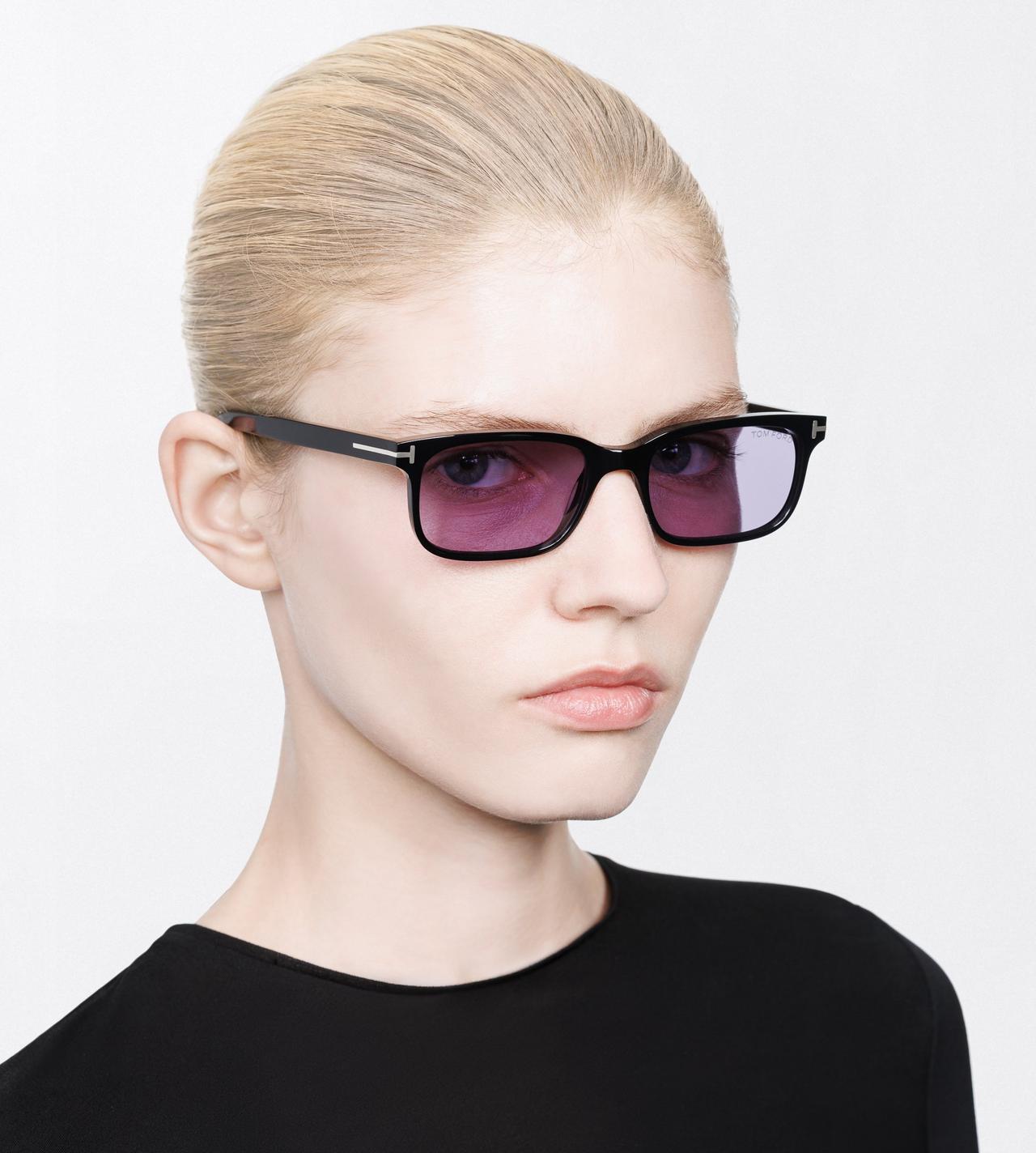 TOM FORD  SHINY BLACK + VIOLET SCOUT-02 SUNGLASSES