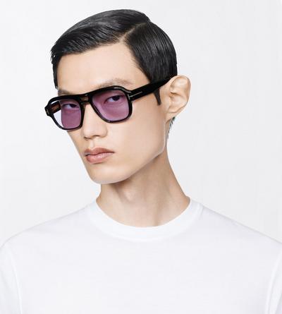 TOM FORD  SHINY BLACK + VIOLET MASON-02 SUNGLASSES