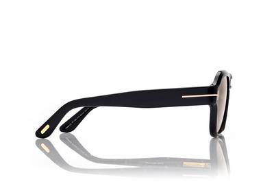 TOM FORD  SHINY BLACK / BROWN MASON-02 SUNGLASSES