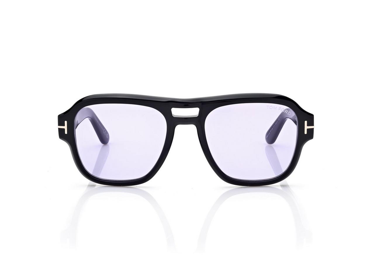 TOM FORD  SHINY BLACK + VIOLET MASON-02 SUNGLASSES