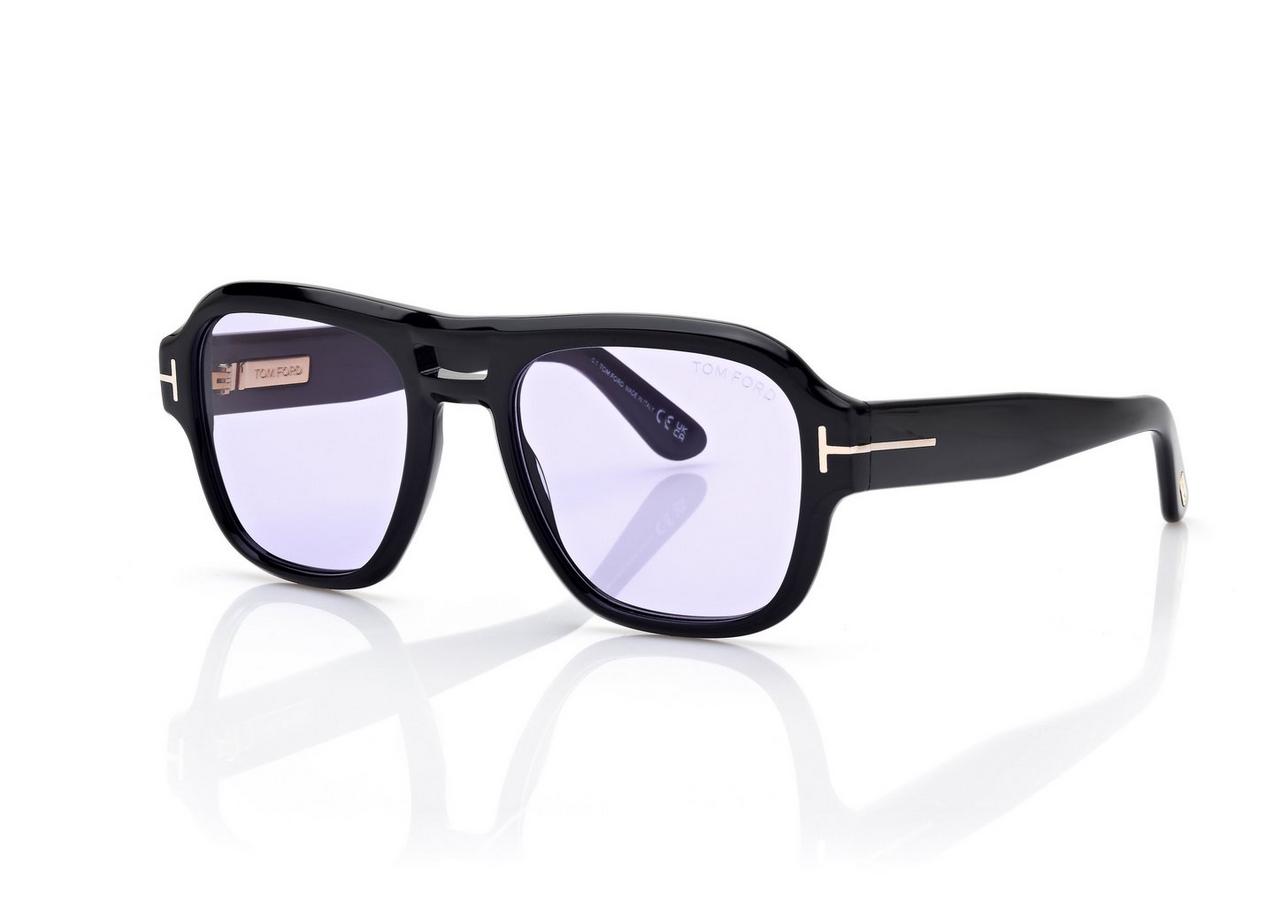 TOM FORD  SHINY BLACK + VIOLET MASON-02 SUNGLASSES