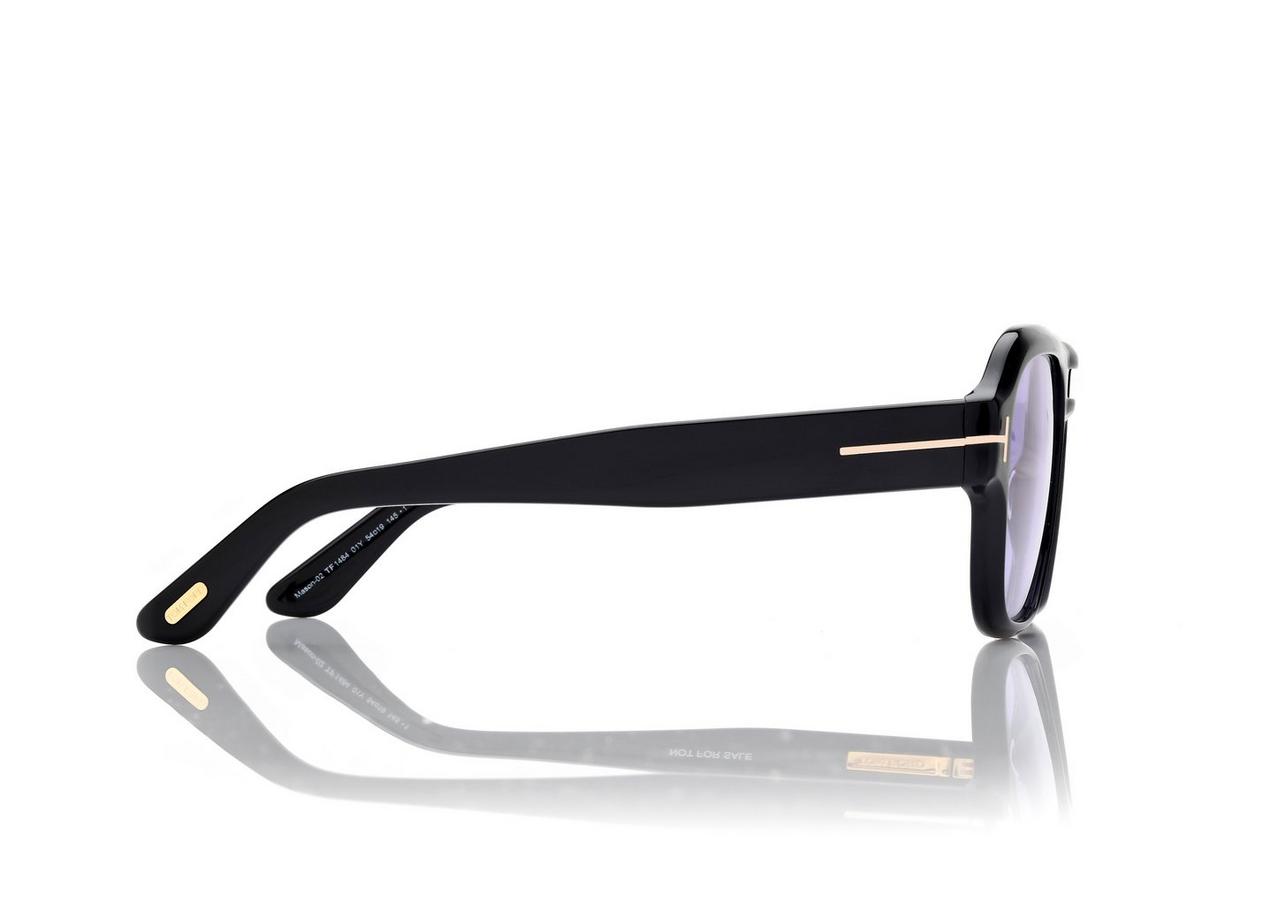 TOM FORD  SHINY BLACK + VIOLET MASON-02 SUNGLASSES