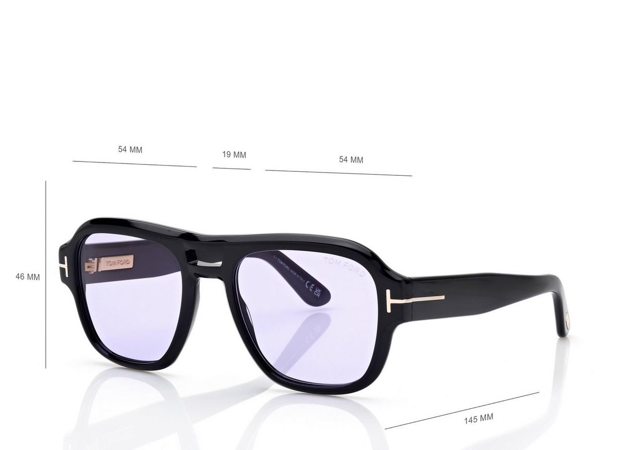 TOM FORD  SHINY BLACK + VIOLET MASON-02 SUNGLASSES