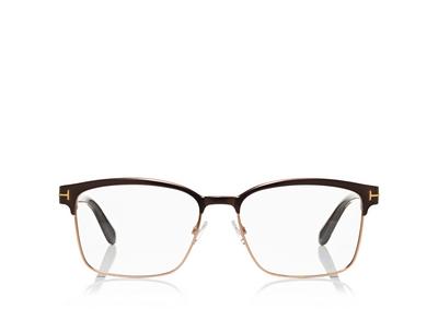 TOM FORD Metal BROWN SQUARE METAL OPTICAL FRAME