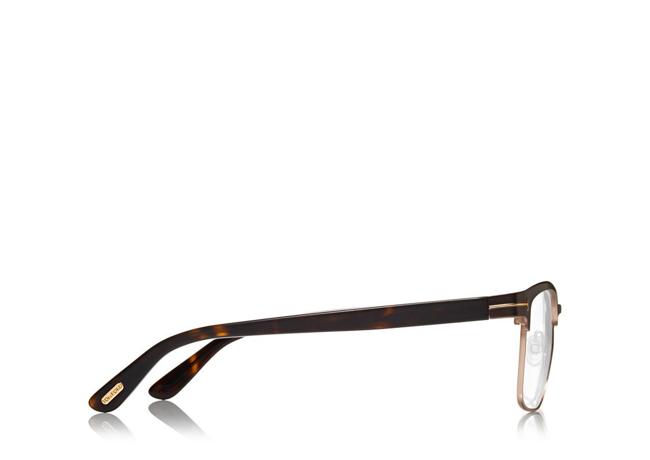 TOM FORD Metal BROWN SQUARE METAL OPTICAL FRAME