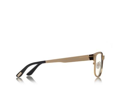 TOM FORD ACETATE GOLD/HAVANA SOFT SQUARE OPTICAL FRAME WITH MAGNETIC CLIP