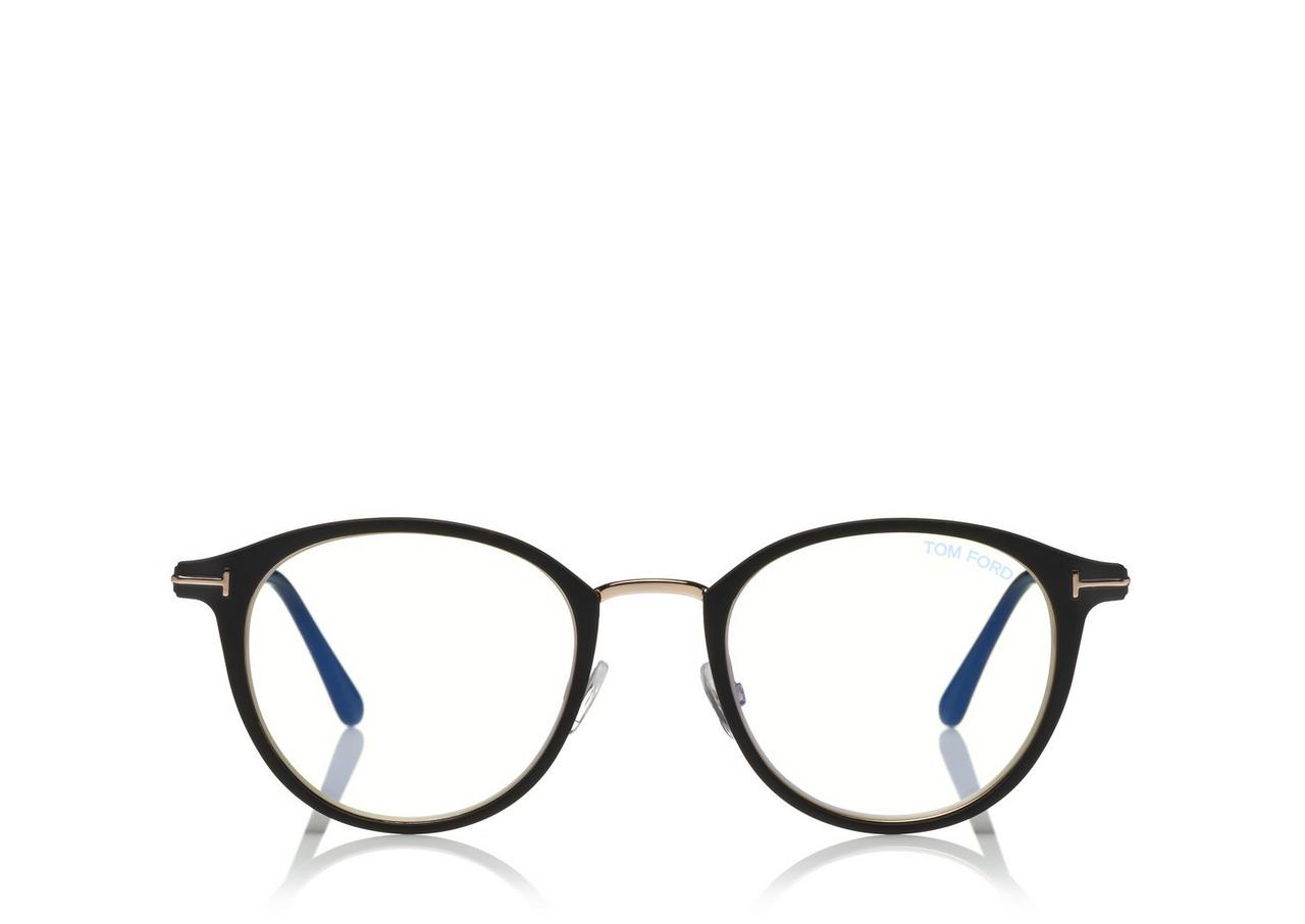 BLUE BLOCK ROUND METAL OPTICALS image number 0