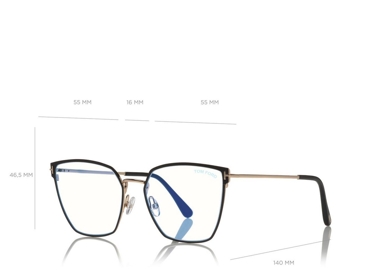 TOM FORD  SHINY BLACK BLUE BLOCK SOFT SQUARE OPTICALS