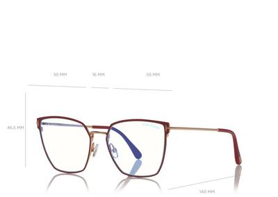 TOM FORD  SHINY BORDEAUX BLUE BLOCK SOFT SQUARE OPTICALS