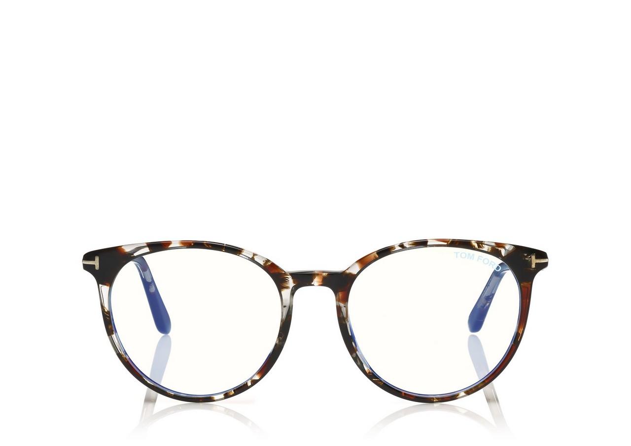 Tom ford blue block soft hot sale round opticals