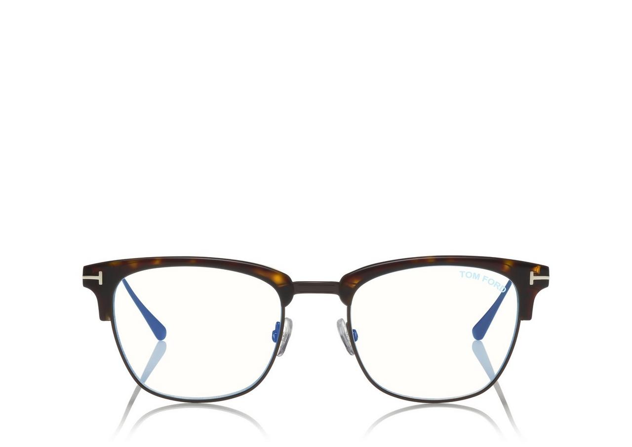 BLUE BLOCK BROWLINE OPTICALS