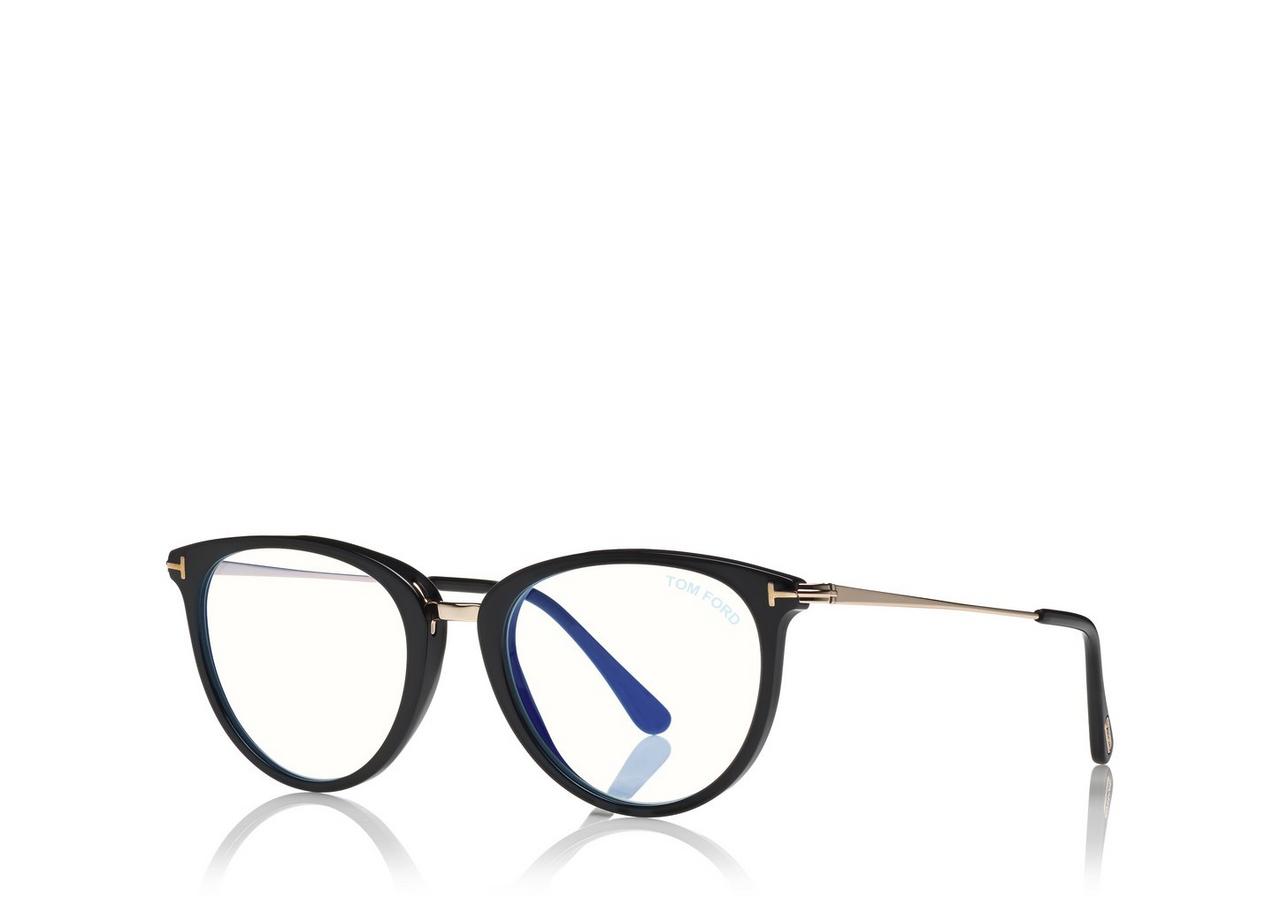 Tom ford blue block soft best sale round opticals