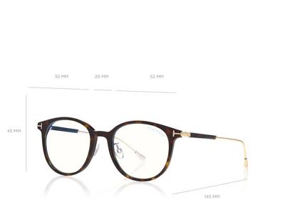 TOM FORD ACETATE DARK HAVANA BLUE BLOCK SOFT ROUND OPTICALS