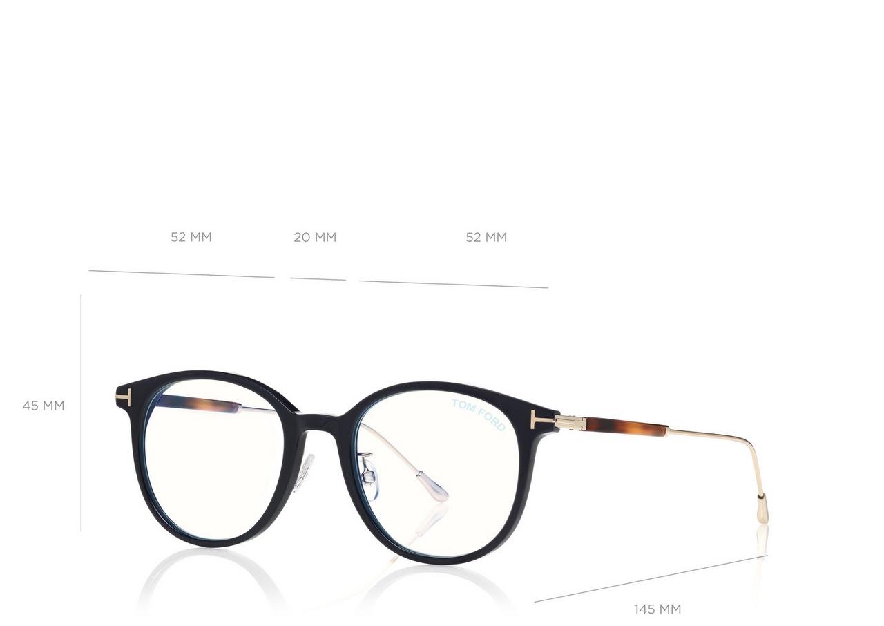 TOM FORD ACETATE BLUE BLUE BLOCK SOFT ROUND OPTICALS
