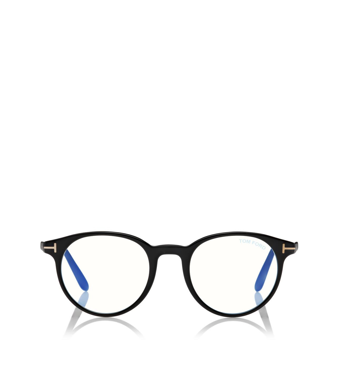 TOM FORD ACETATE BLACK BLUE BLOCK ROUND SHAPE OPTICALS