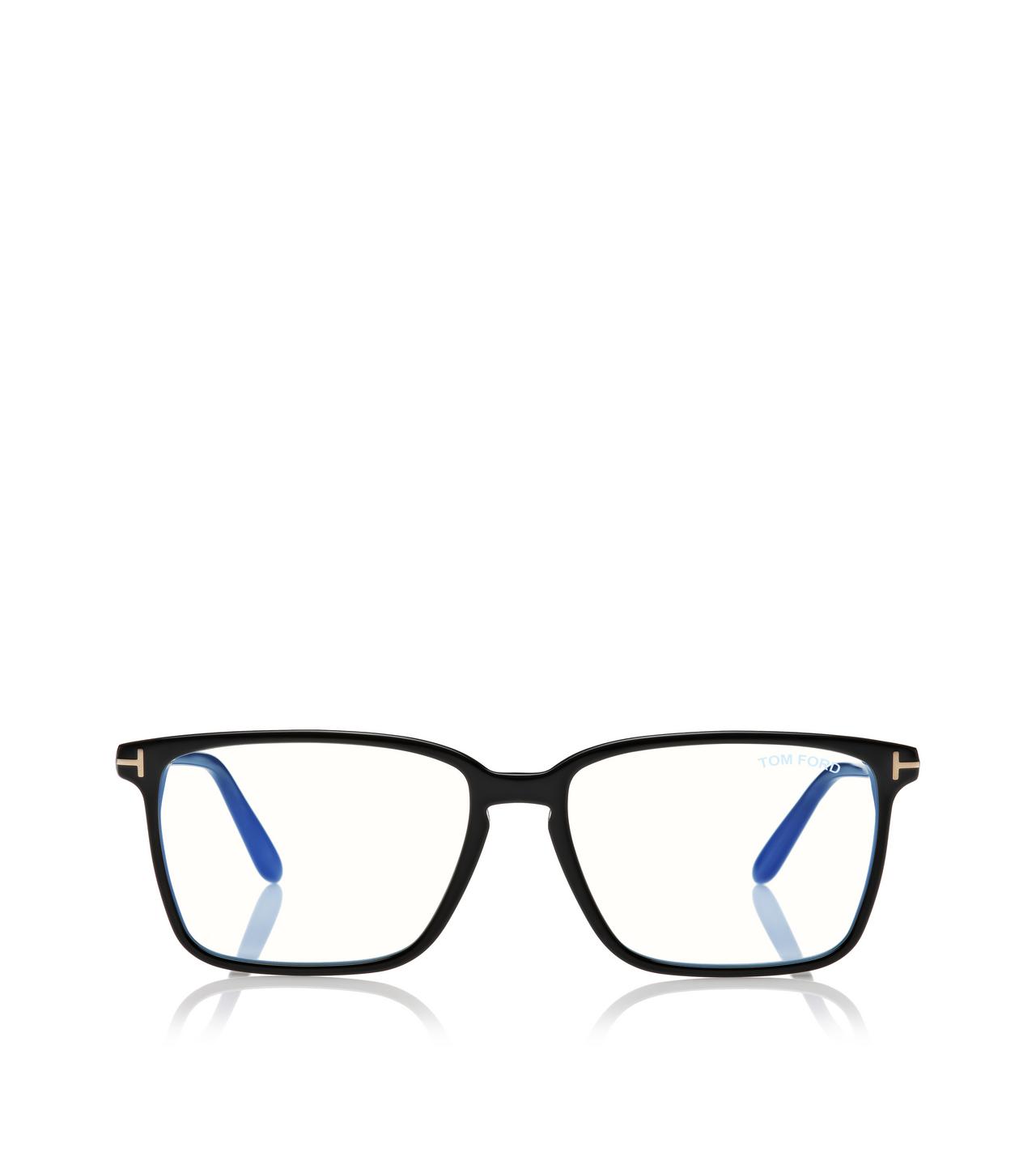 TOM FORD ACETATE BLACK BLUE BLOCK SOFT SQUARE SHAPE OPTICALS