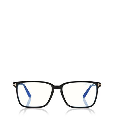 TOM FORD ACETATE BLACK BLUE BLOCK SOFT SQUARE SHAPE OPTICALS
