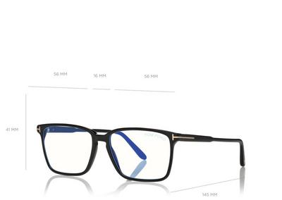 TOM FORD ACETATE BLACK BLUE BLOCK SOFT SQUARE SHAPE OPTICALS