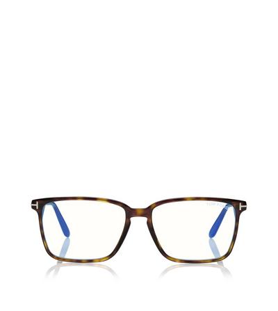 TOM FORD ACETATE DARK HAVANA BLUE BLOCK SOFT SQUARE SHAPE OPTICALS