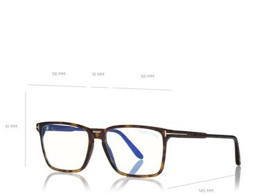 TOM FORD ACETATE DARK HAVANA BLUE BLOCK SOFT SQUARE SHAPE OPTICALS