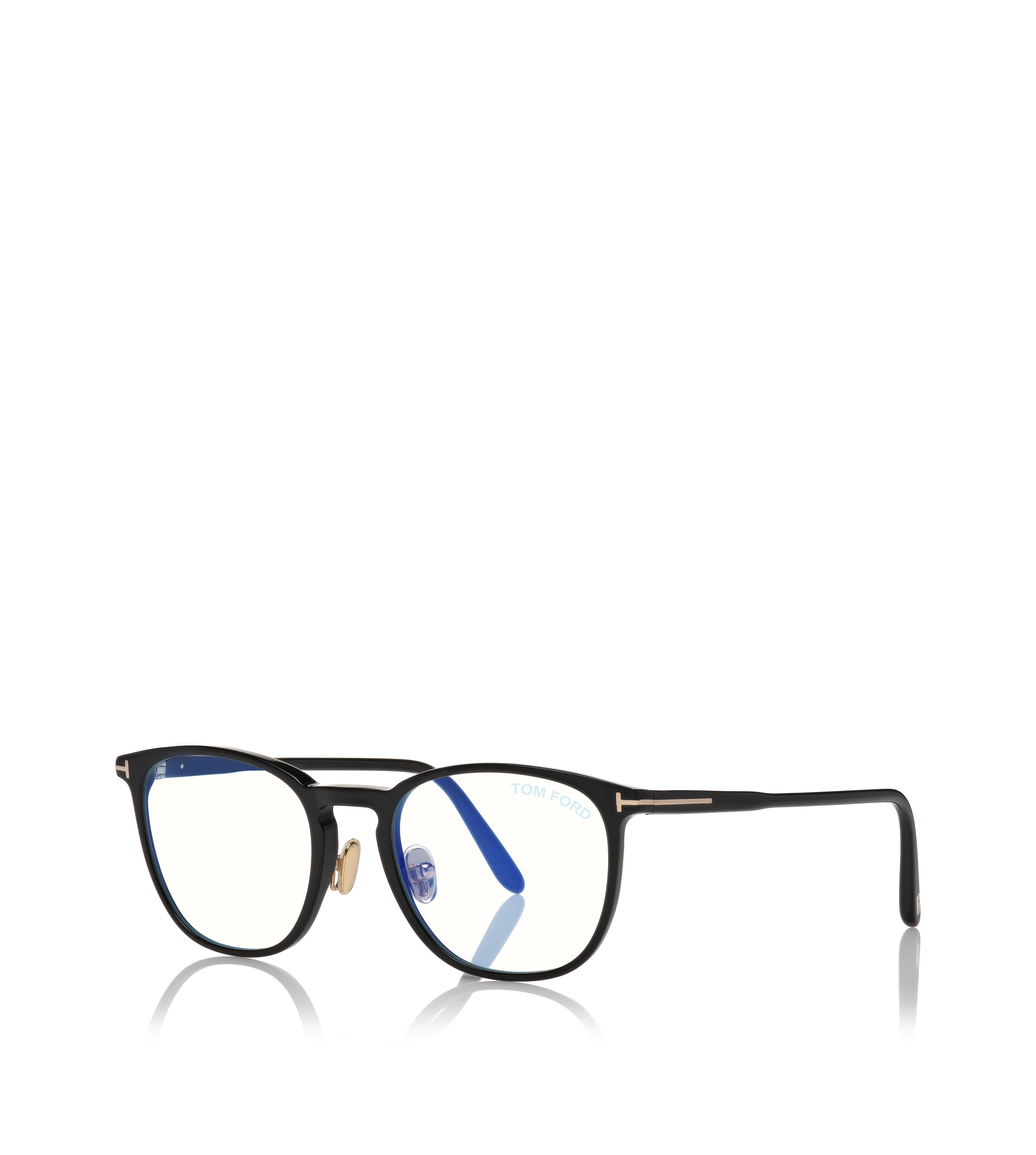 TOM FORD Men's FT5665-BM54 Blue Light Blocking Navigator Optical Glasses