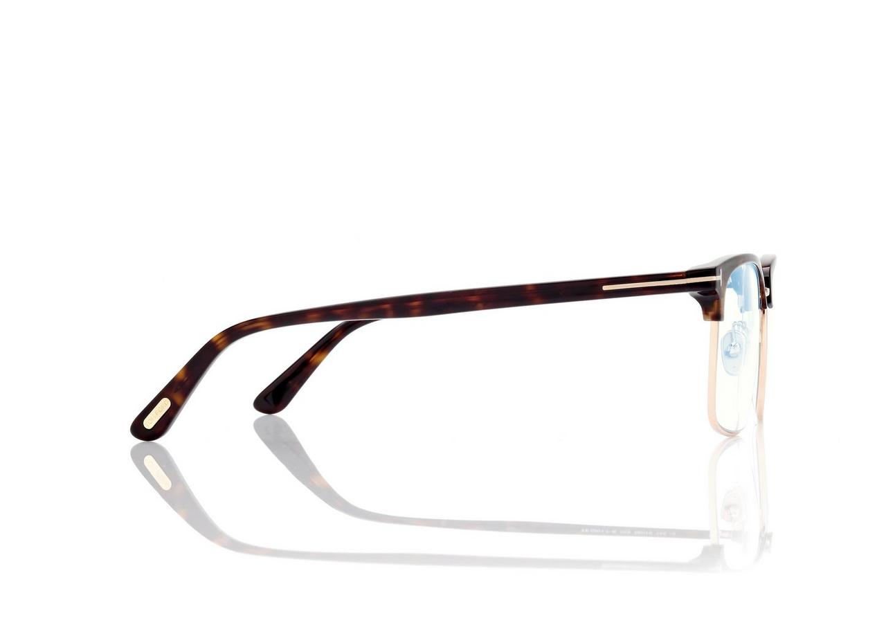 TOM FORD OM DARK HAVANA OCCHIALI DA VISTA BROWLINE CON FILTRO LUCE BLU