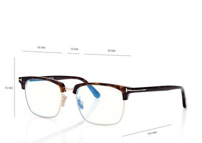 TOM FORD OM DARK HAVANA OCCHIALI DA VISTA BROWLINE CON FILTRO LUCE BLU