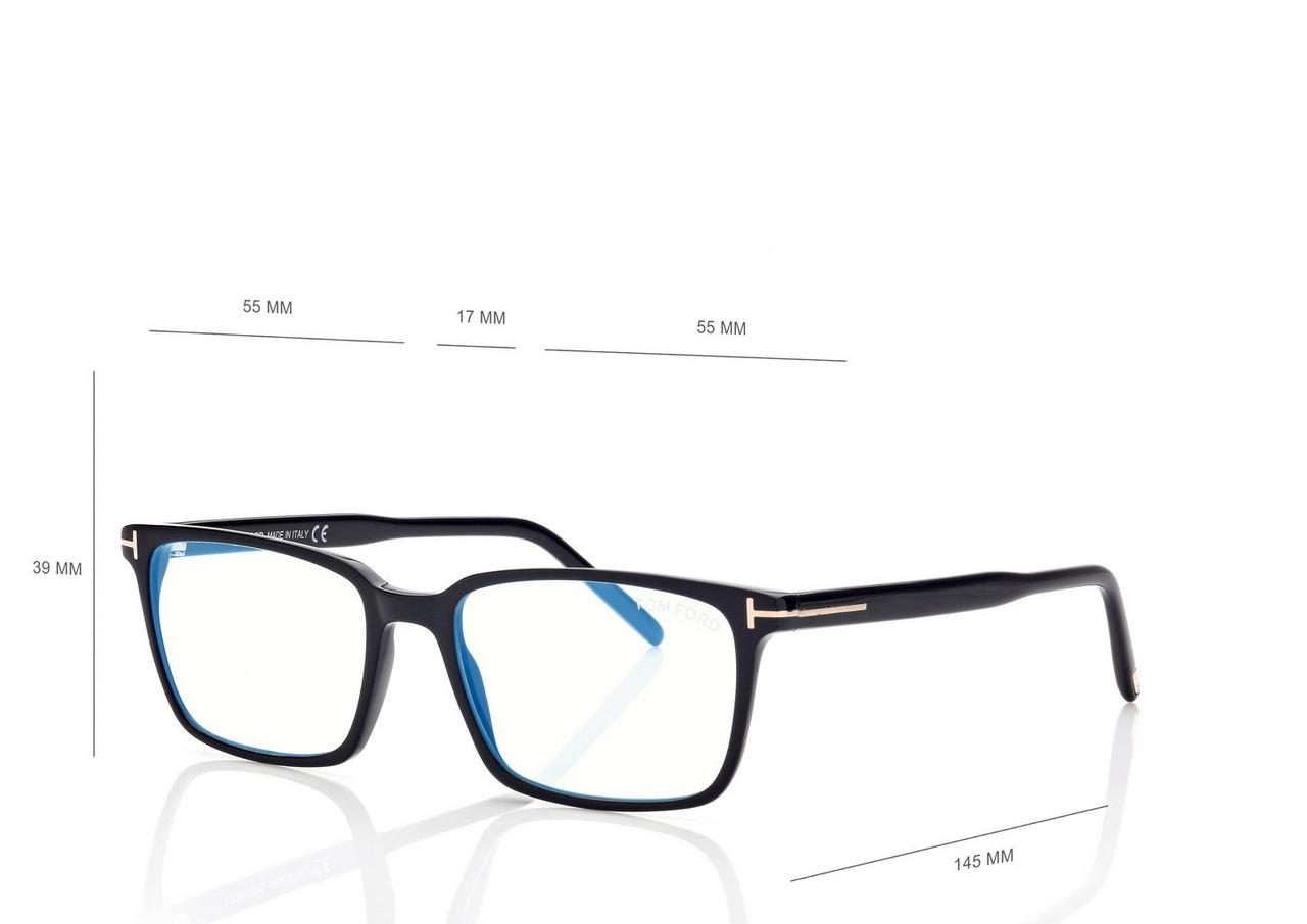 TOM FORD ACETATE BLACK BLUE BLOCK SQUARE OPTICALS