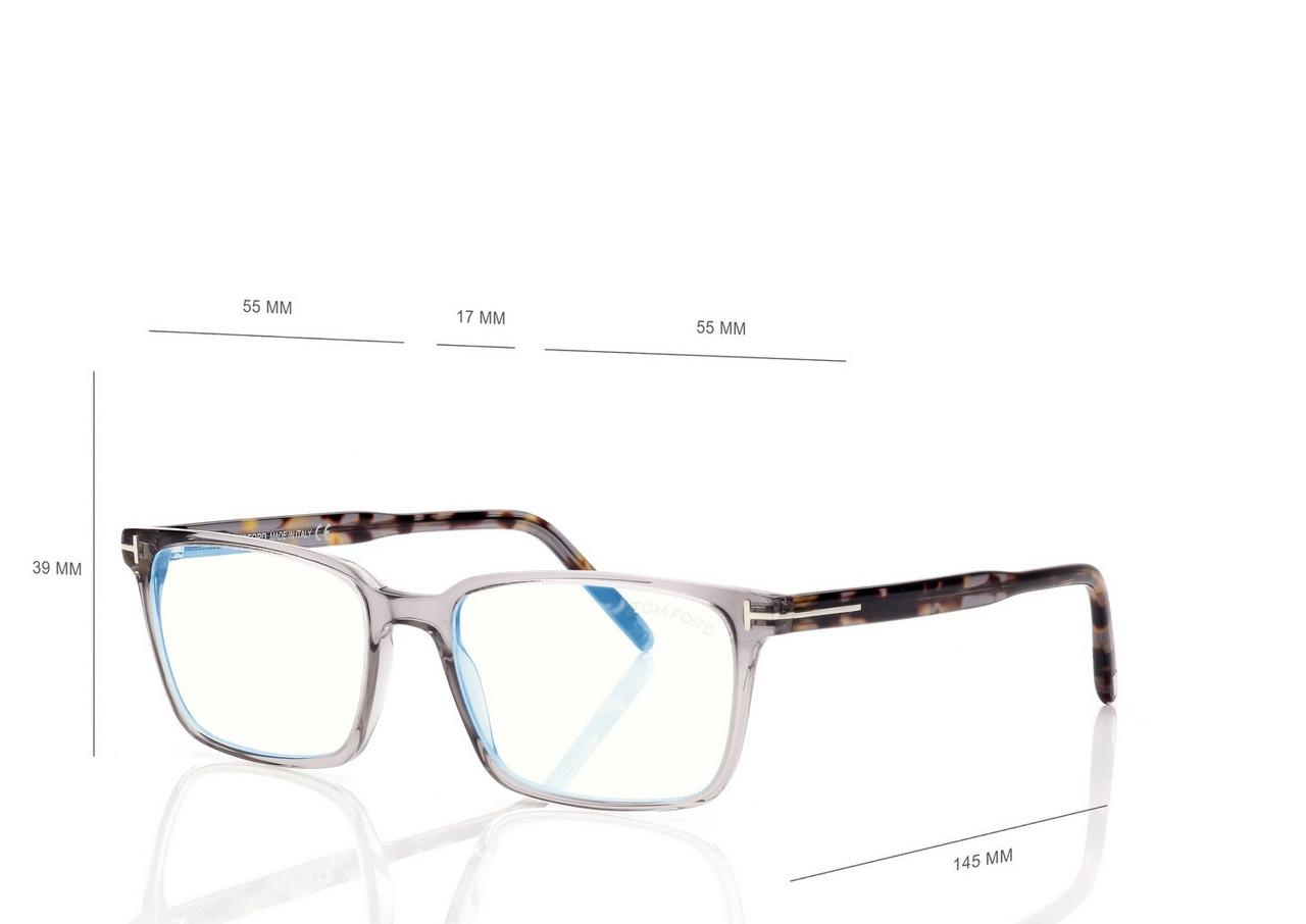 TOM FORD ACETATE GREY BLUE BLOCK SQUARE OPTICALS